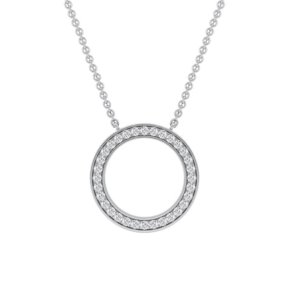 0.32 Ct Lab Grown Diamond Open Circle Pendant Necklace