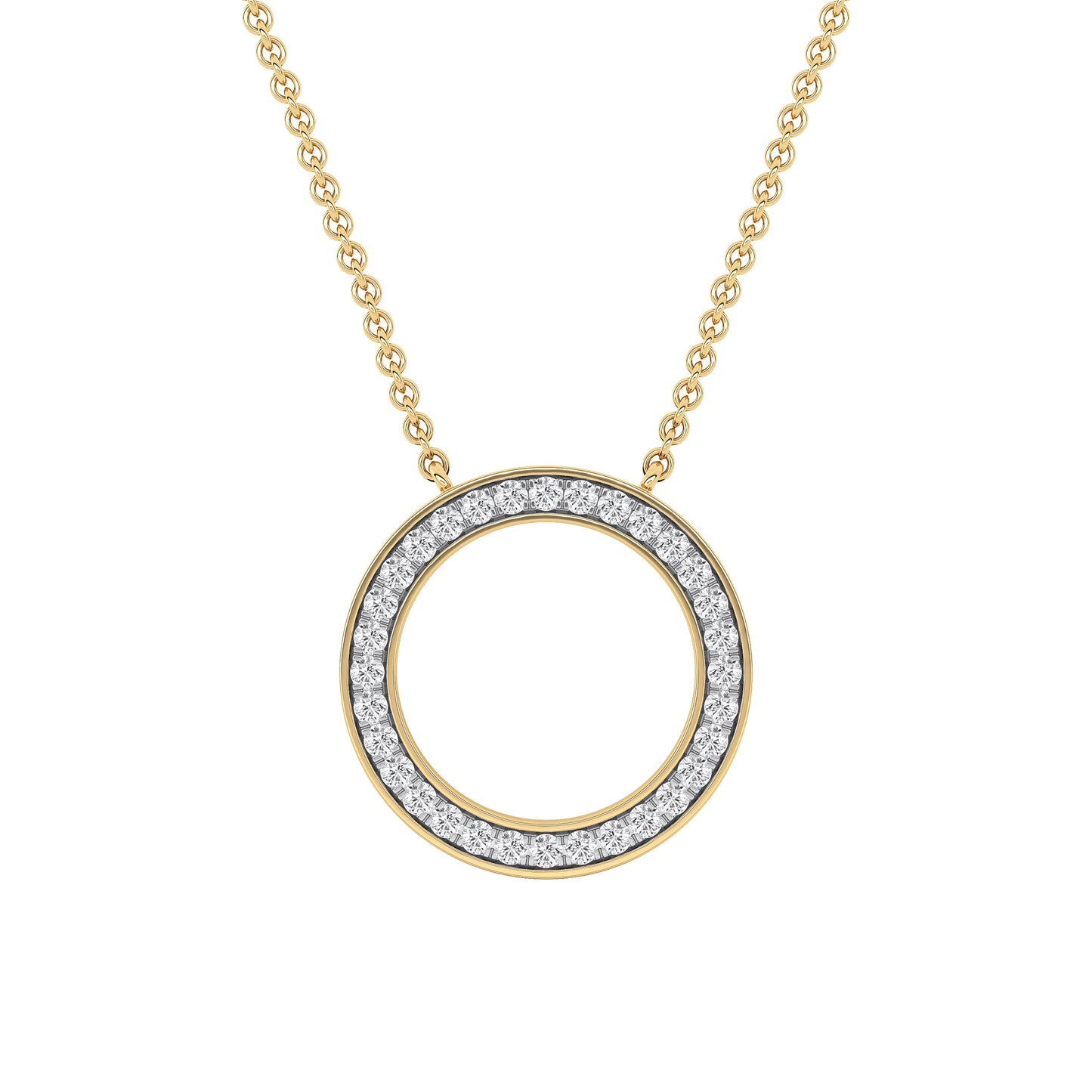 0.32 Ct Lab Grown Diamond Open Circle Pendant Necklace