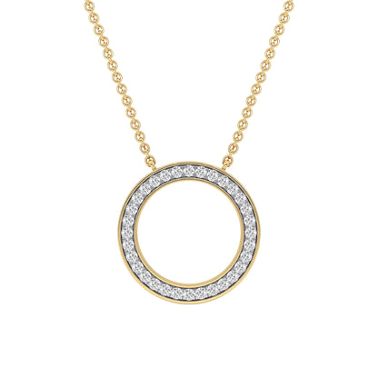0.32 Ct Lab Grown Diamond Open Circle Pendant Necklace