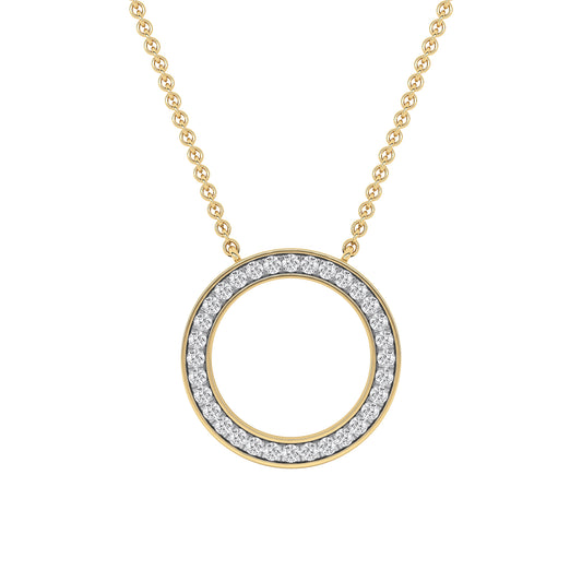 0.32 Ct Lab Grown Diamond Open Circle Pendant Necklace