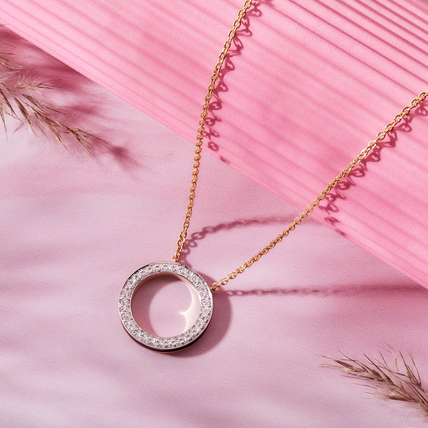 0.32 Ct Lab Grown Diamond Open Circle Pendant Necklace