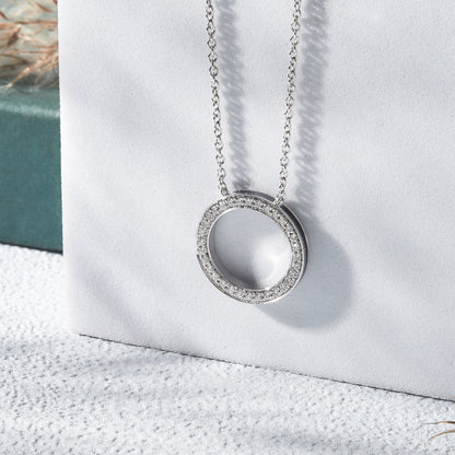 0.32 Ct Lab Grown Diamond Open Circle Pendant Necklace