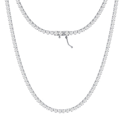 925 Silver 14K White Gold Plated Lab Grown Diamond Tennis Necklace