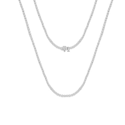 925 Silver 14K White Gold Plated Lab Grown Diamond Tennis Necklace