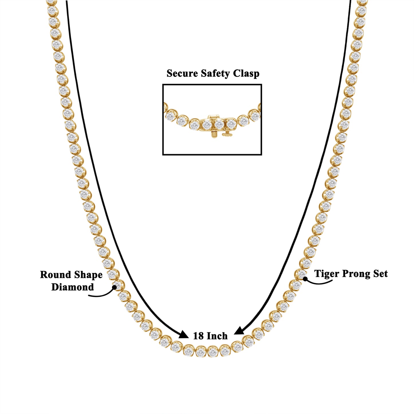 15.75 Cttw Lab Grown Diamond 925 Silver Tennis Necklace