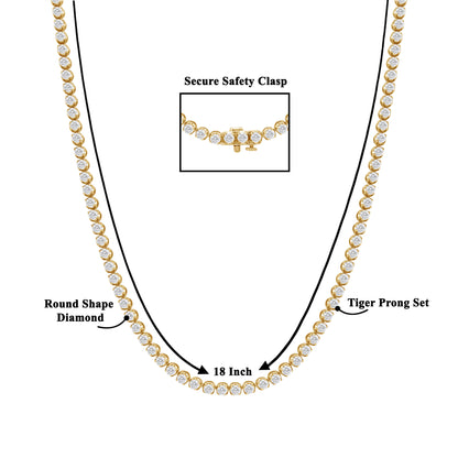 15.75 Cttw Lab Grown Diamond 925 Silver Tennis Necklace