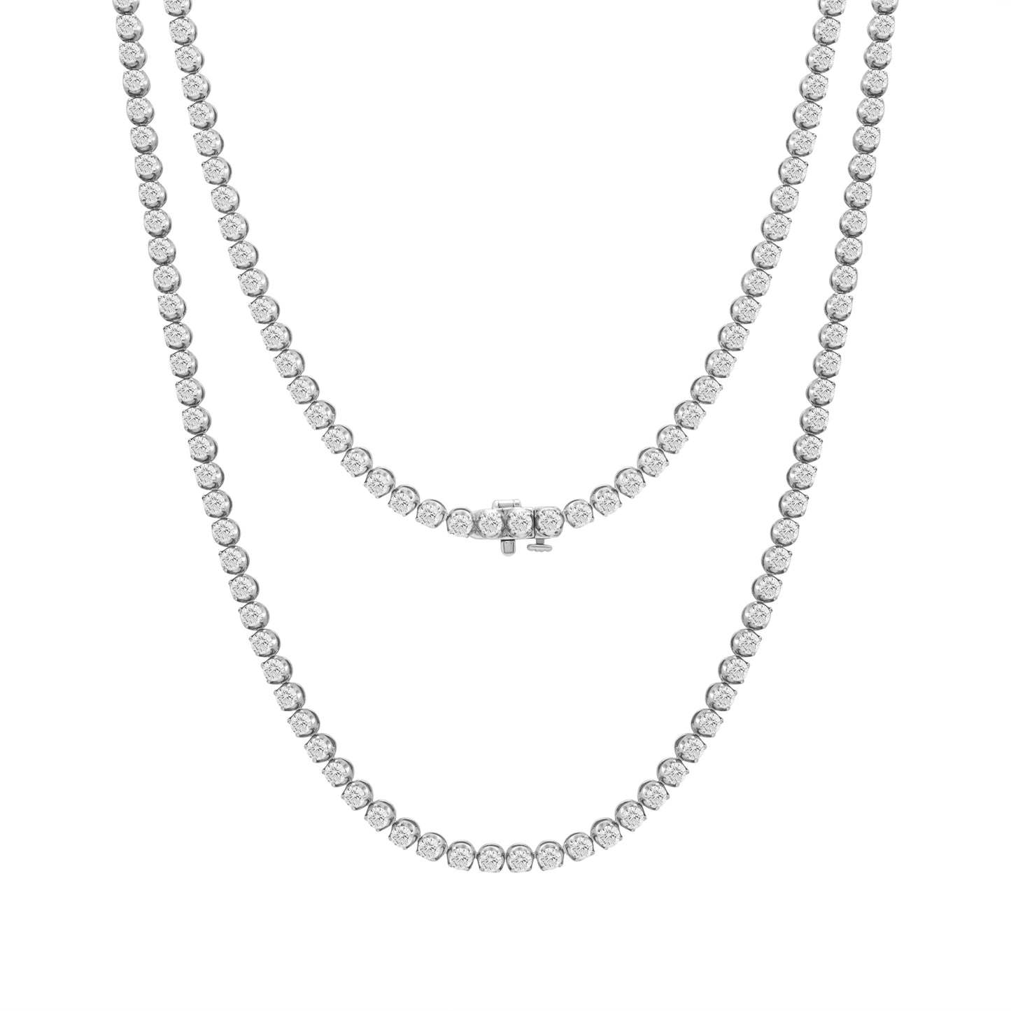 15.75 Cttw Lab Grown Diamond 925 Silver Tennis Necklace