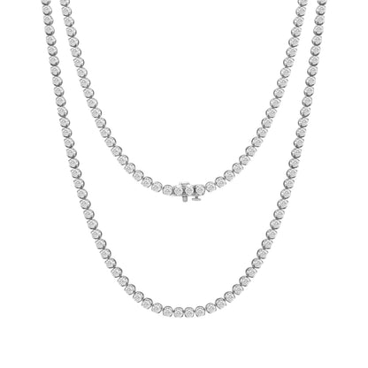 15.75 Cttw Lab Grown Diamond 925 Silver Tennis Necklace