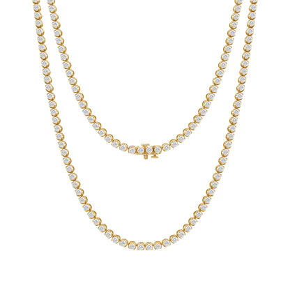 15.75 Cttw Lab Grown Diamond 925 Silver Tennis Necklace