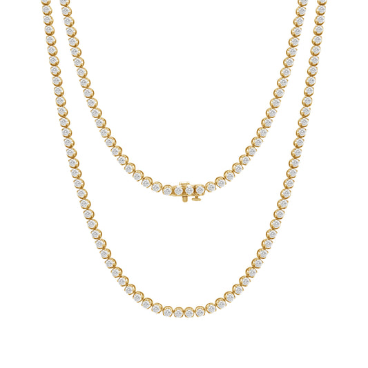15.75 Cttw Lab Grown Diamond 925 Silver Tennis Necklace