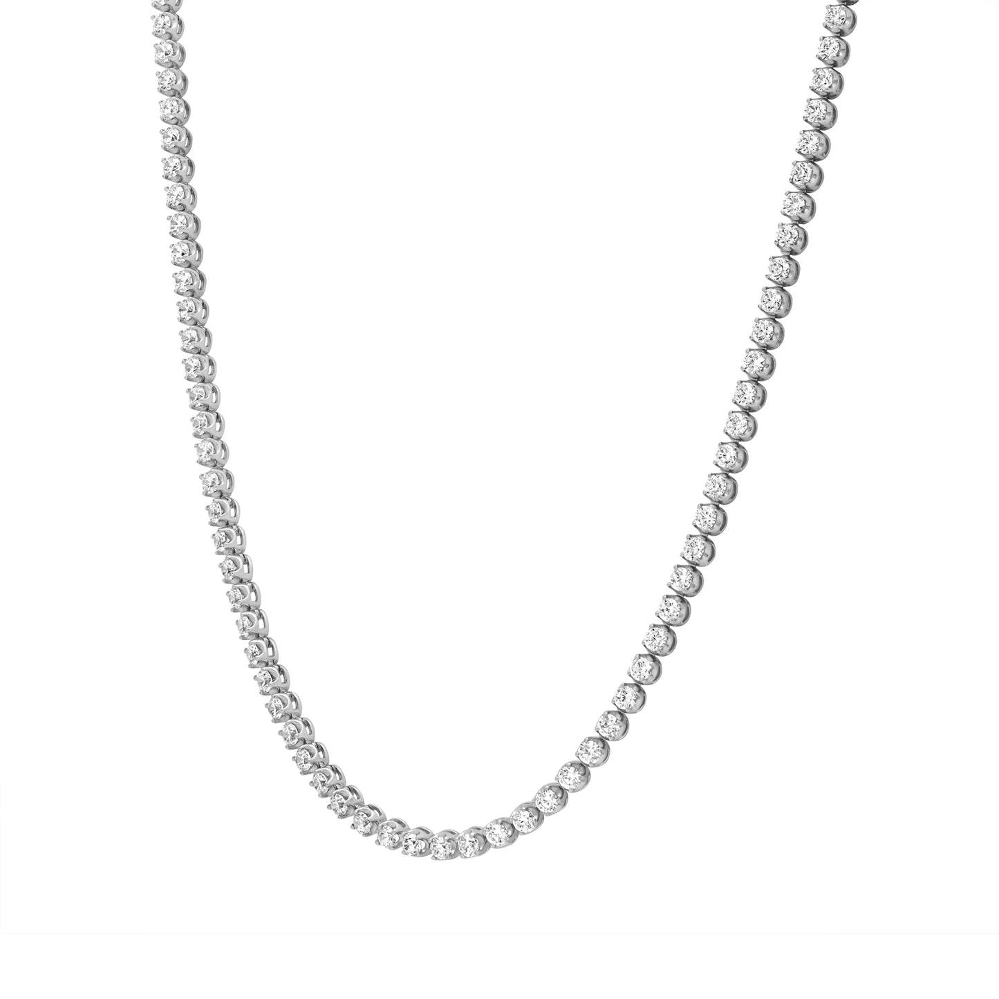 15.75 Cttw Lab Grown Diamond 925 Silver Tennis Necklace