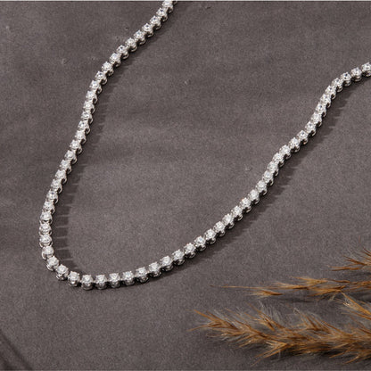 15.75 Cttw Lab Grown Diamond 925 Silver Tennis Necklace