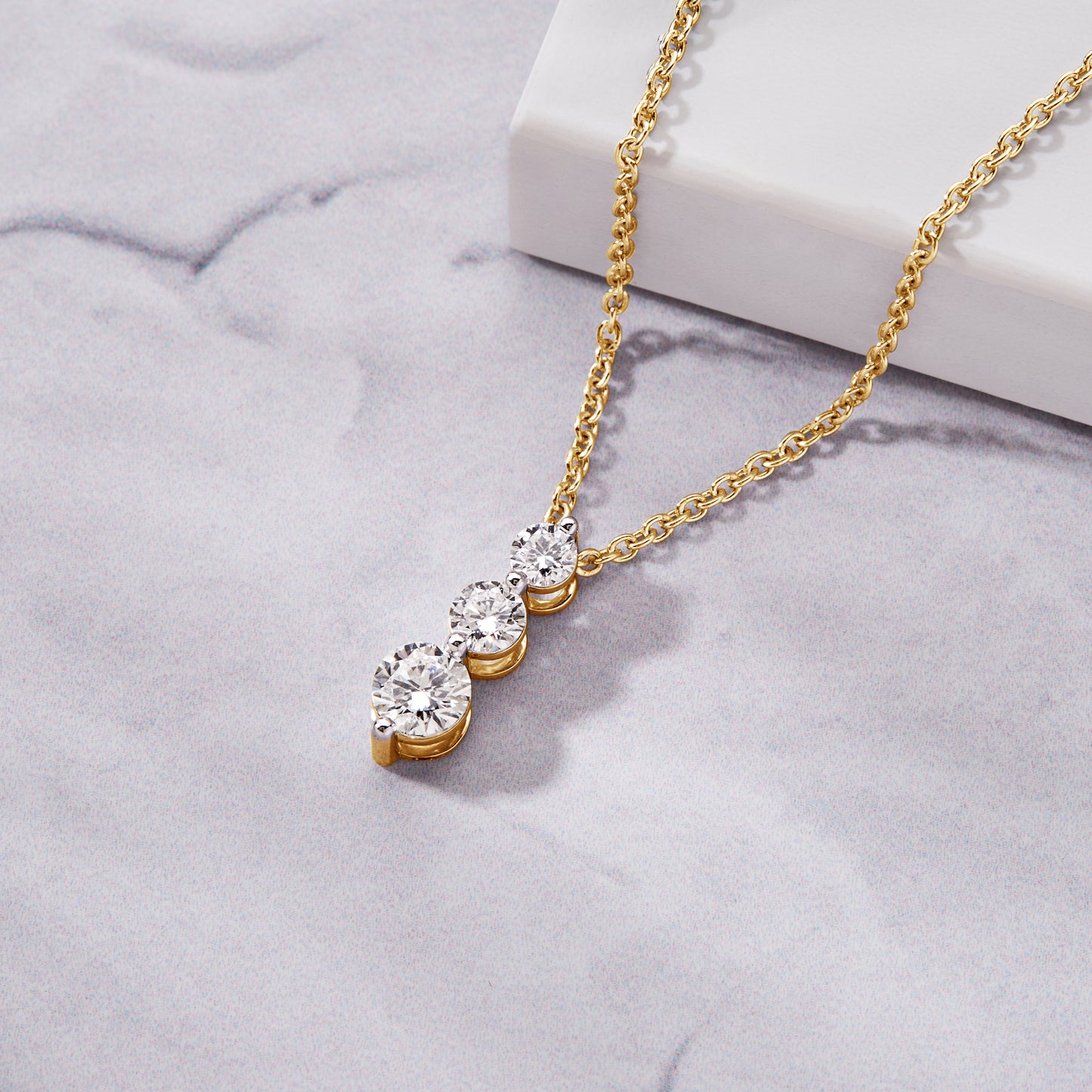 0.80 Ct Diamond 925 Silver Yellow Gold Plated Journey Pendant Necklace