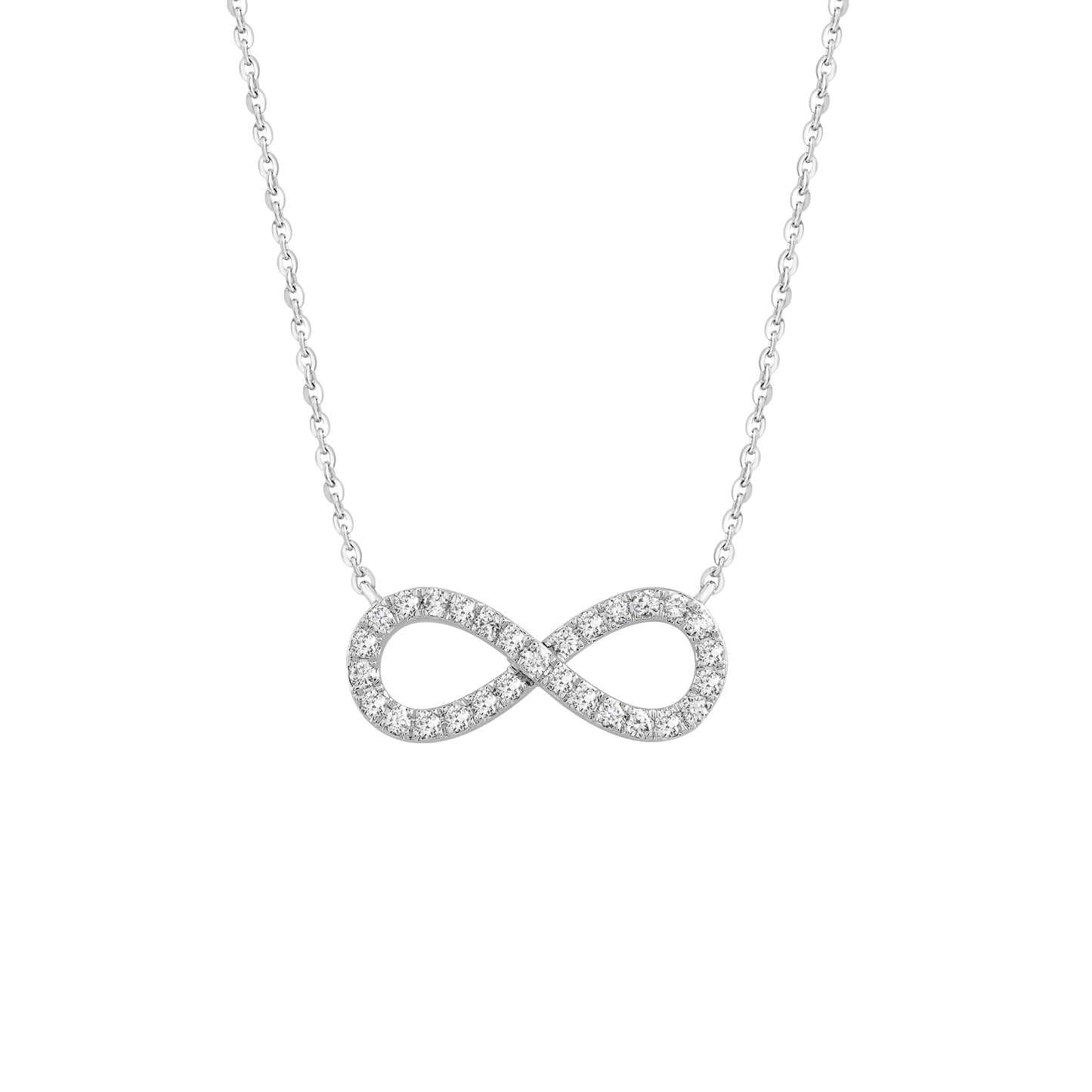 14k Gold 1/5 cttw Infinity Pendant Necklace