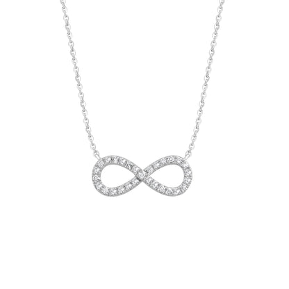 14k Gold 1/5 cttw Infinity Pendant Necklace