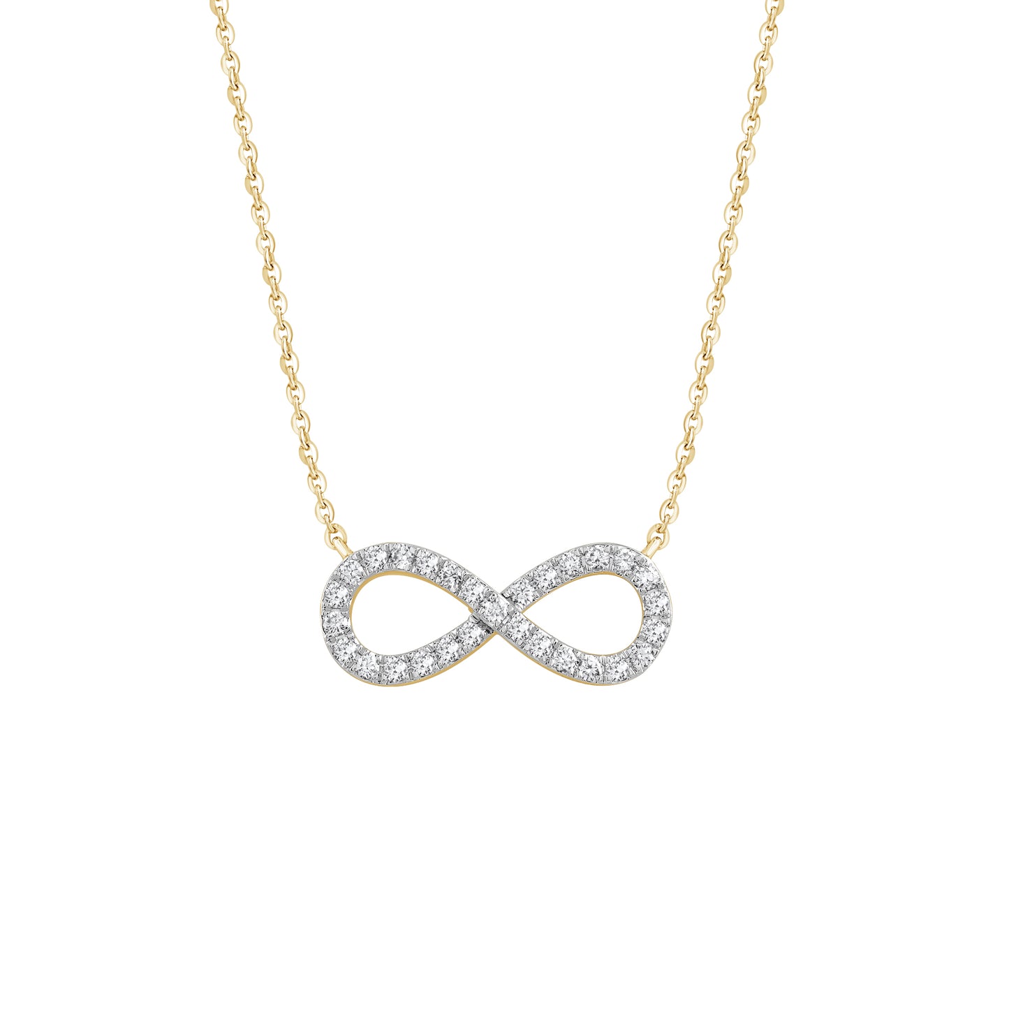 14k Gold 1/5 cttw Infinity Pendant Necklace
