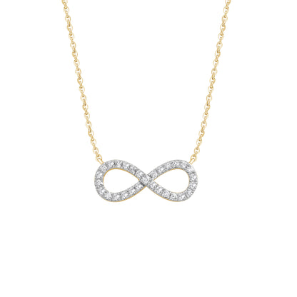 14k Gold 1/5 cttw Infinity Pendant Necklace
