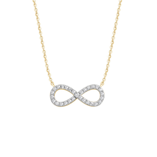 14k Gold 1/5 cttw Infinity Pendant Necklace