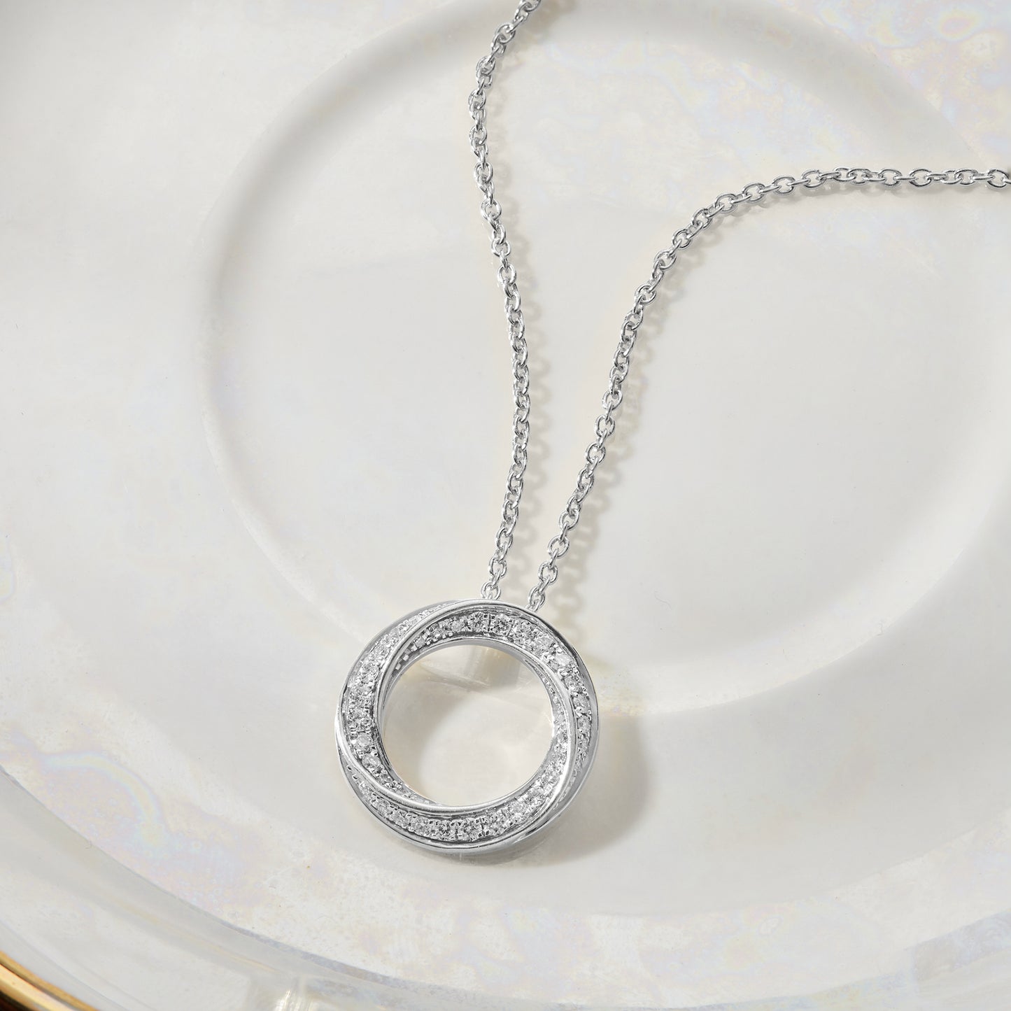 1/3 Ct Lab Grown Diamond Open Circle Pendant Necklace
