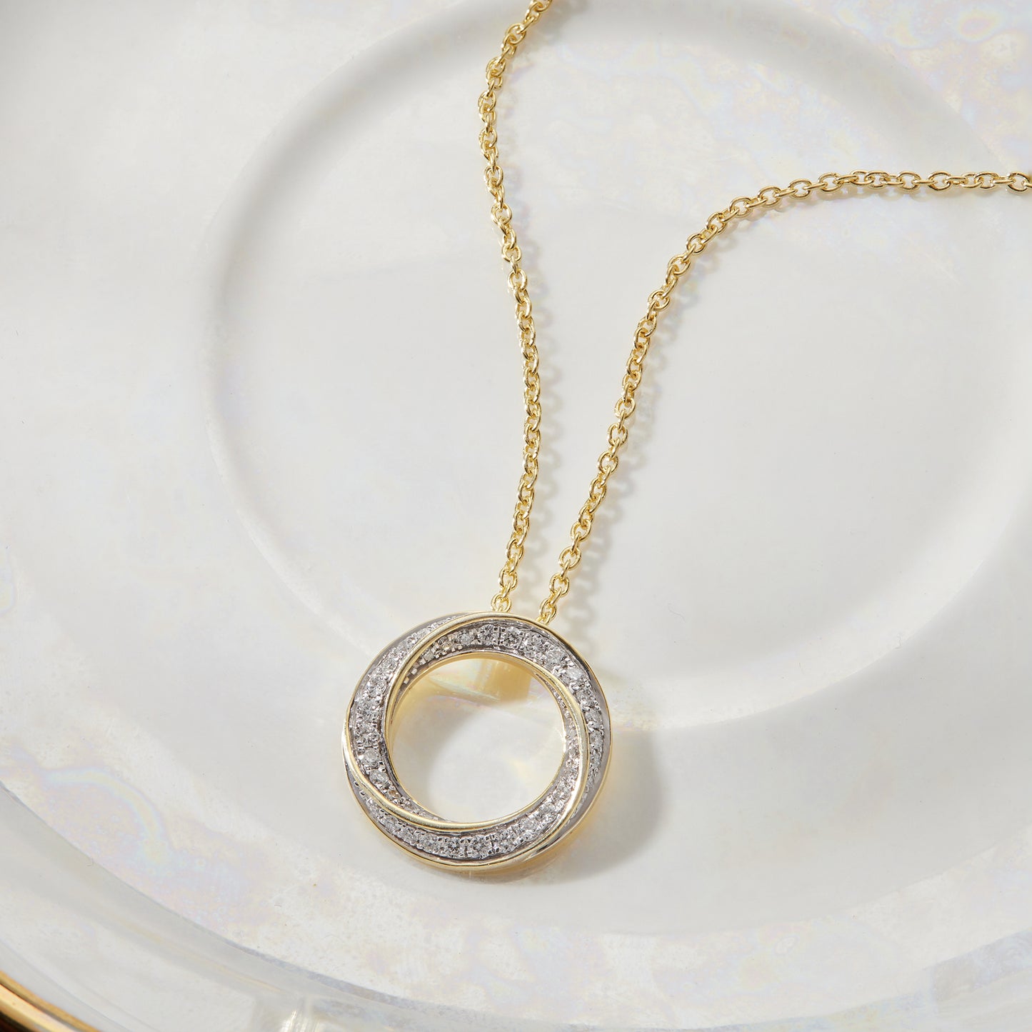 1/3 Ct Lab Grown Diamond Open Circle Pendant Necklace