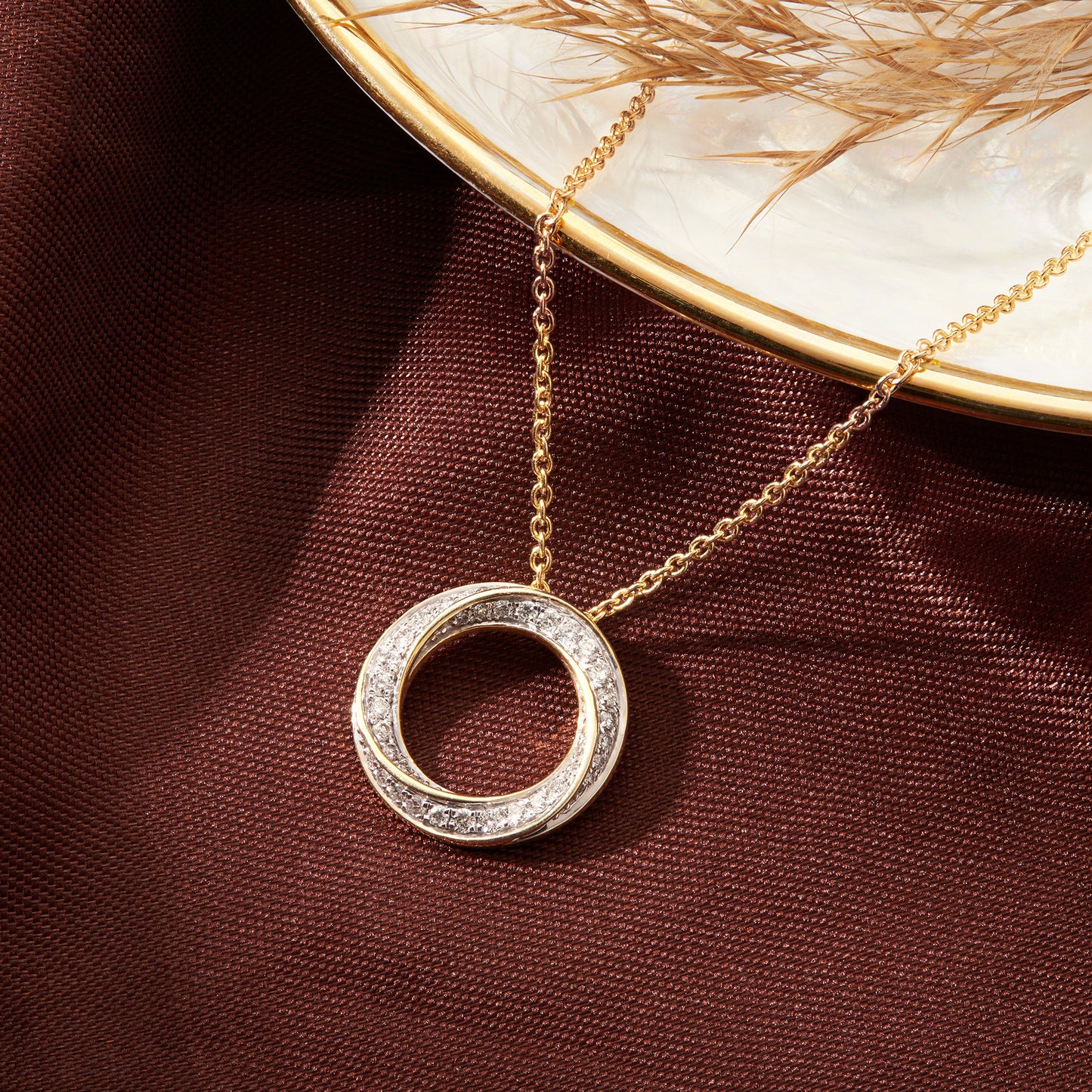 1/3 Ct Lab Grown Diamond Open Circle Pendant Necklace