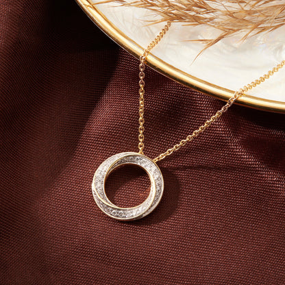 1/3 Ct Lab Grown Diamond Open Circle Pendant Necklace