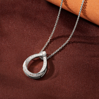 0.30 Ct Lab Grown Diamond White Gold Plated Teardrop Pendant Necklace