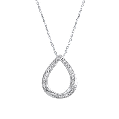 0.20 Ct Lab Grown Diamond 925 Silver Teardrop Pendant Necklace
