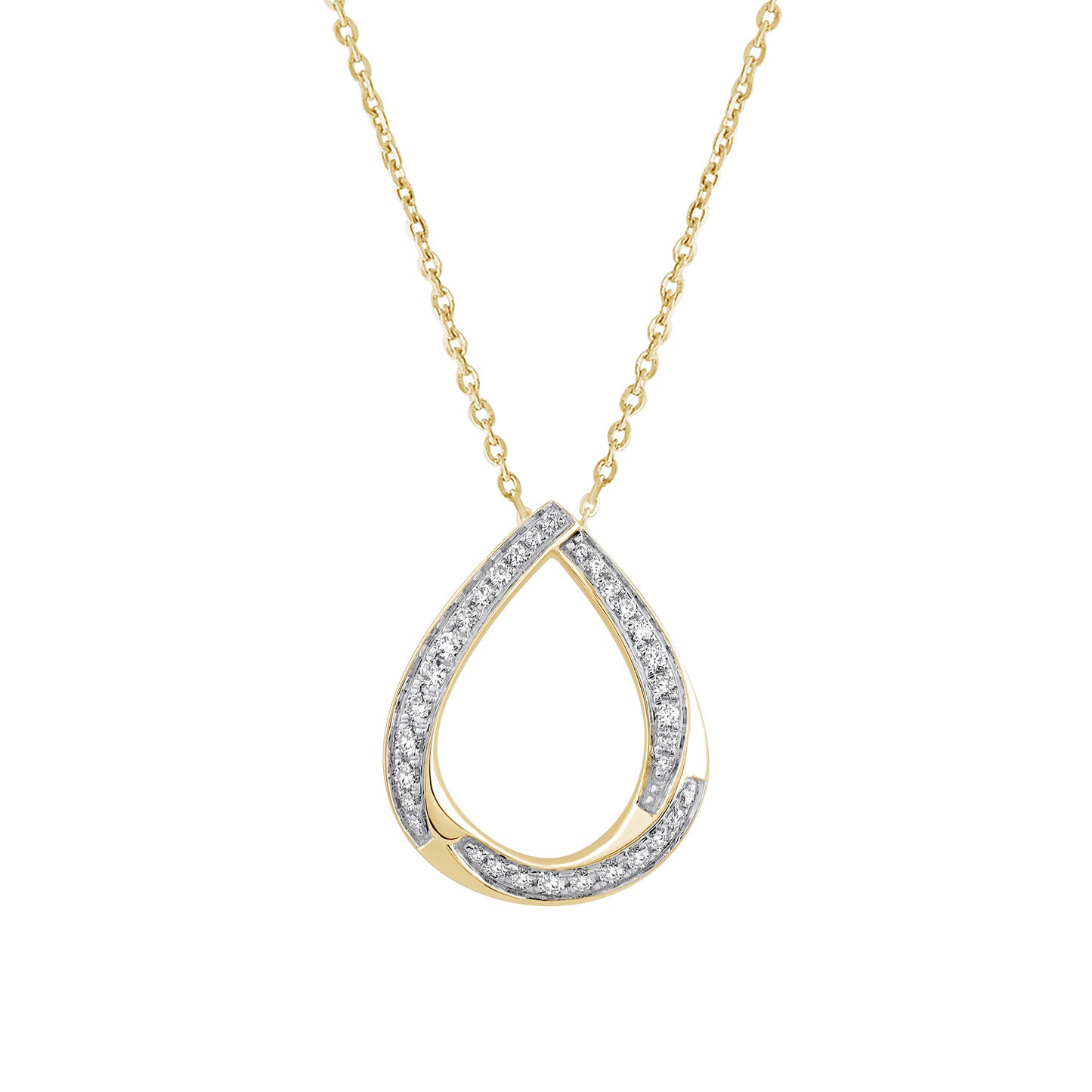 0.20 Ct Lab Grown Diamond 925 Silver Teardrop Pendant Necklace