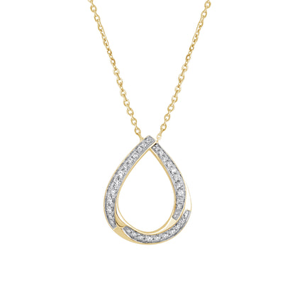 0.20 Ct Lab Grown Diamond 925 Silver Teardrop Pendant Necklace