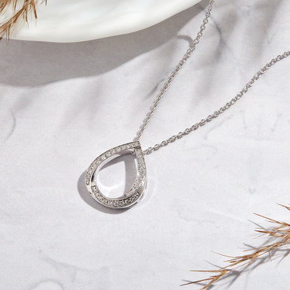 0.20 Ct Lab Grown Diamond 925 Silver Teardrop Pendant Necklace