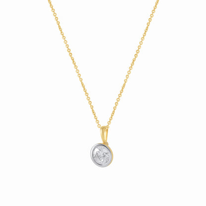 0.75 Ct Round Bezel-Set Lab Grown Diamond Solitaire Pendant Necklace
