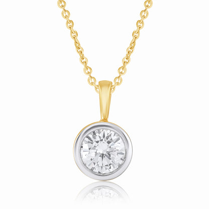 0.75 Ct Round Bezel-Set Lab Grown Diamond Solitaire Pendant Necklace