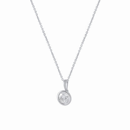 0.75 Ct Round Bezel-Set Lab Grown Diamond Solitaire Pendant Necklace
