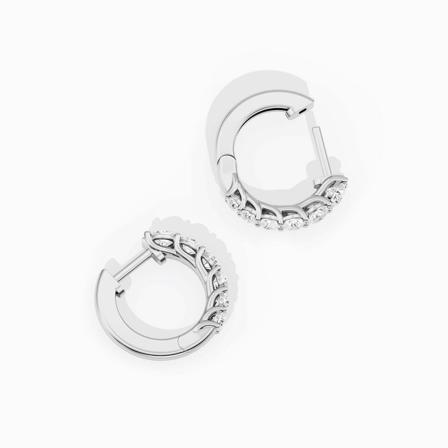 1.40 Ct Lab Grown Diamond White Gold Plated Huggie Hoop Earrings