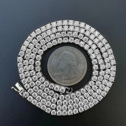12.40 Cttw Lab Grown Diamond 925 Silver Tennis Necklace