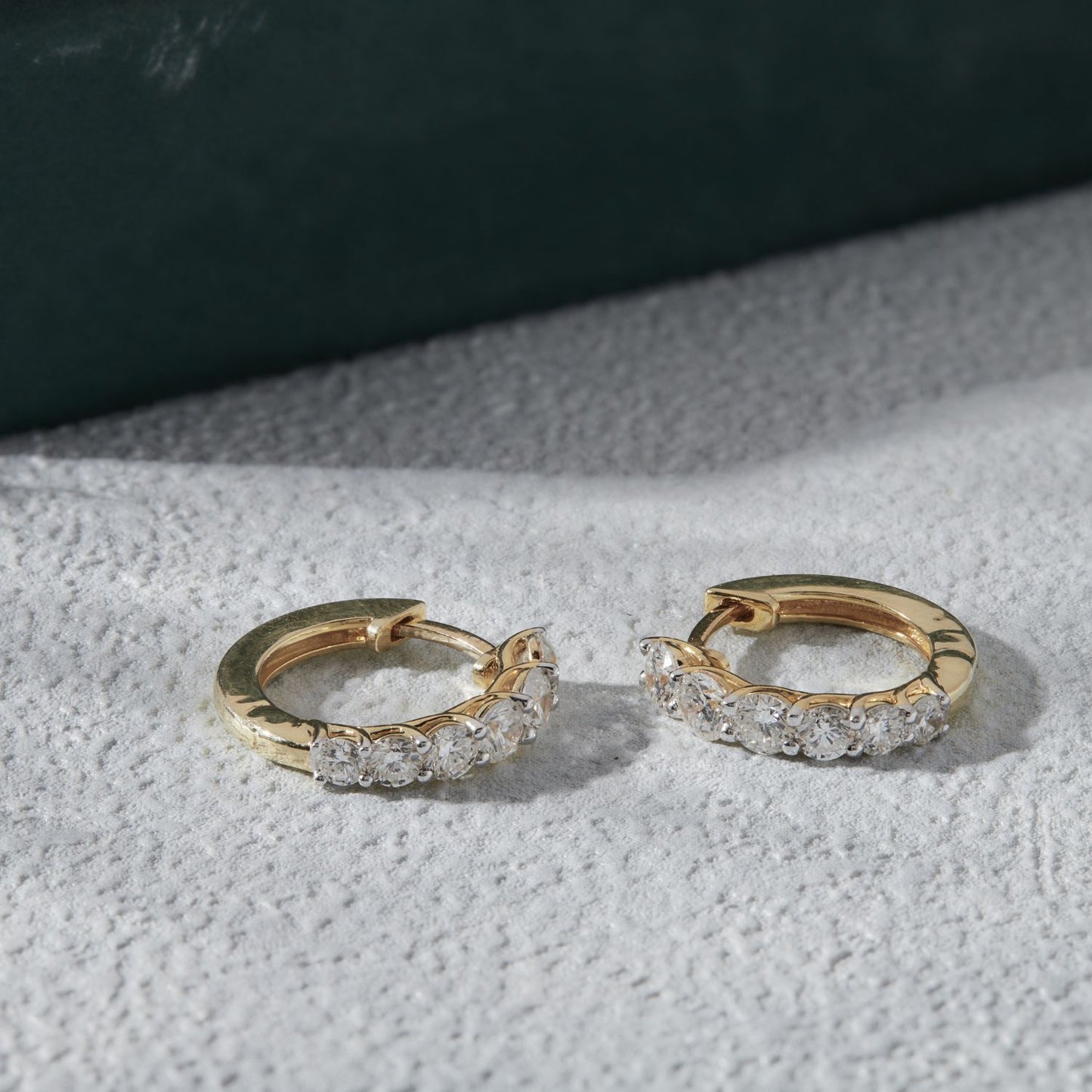 1.40 Ct Lab Grown Diamond Yellow Gold Plated Huggie Hoop Earrings