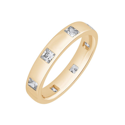 925 Silver 0.80 Cttw Princess Cut Bezel Set Diamond Band Ring For Men