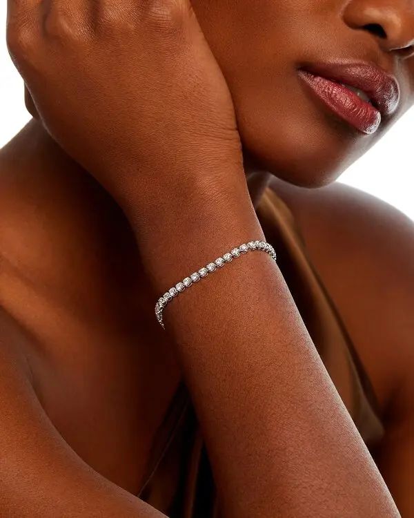 4 Ct Round Cut Lab Grown Diamond 925 Silver Tennis Bracelet