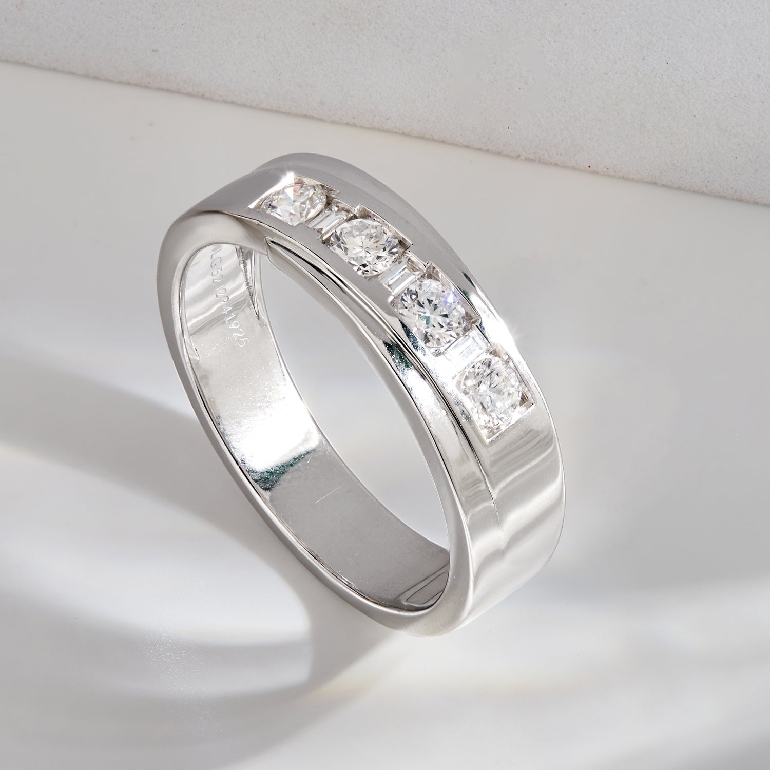 Men’s 925 Sterling Silver Channel Set Band Ring – 0.65 Ct - Dewberry Diamonds