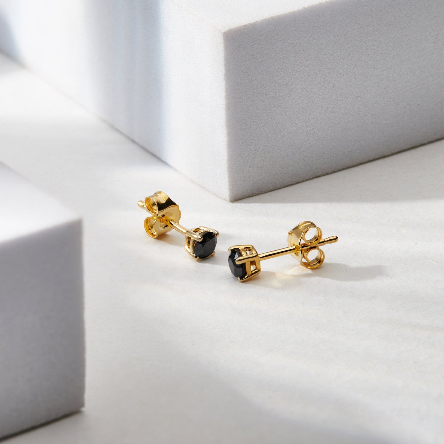 Solitaire Black Diamond Stud Earrings - Dewberry Diamonds